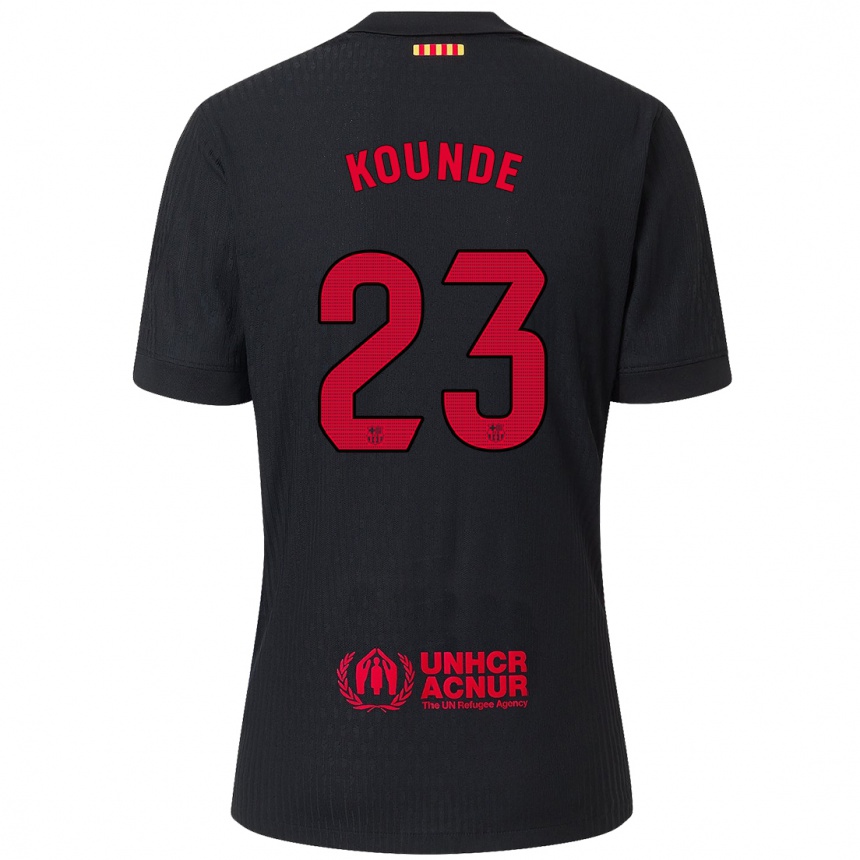 Enfant Football Maillot Jules Koundé #23 Noir Rouge Tenues Extérieur 2024/25