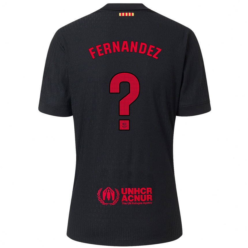 Enfant Football Maillot Pedro Fernández #0 Noir Rouge Tenues Extérieur 2024/25