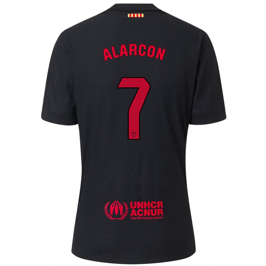 Enfant Football Maillot Angel Alarcon #7 Noir Rouge Tenues Extérieur 2024/25