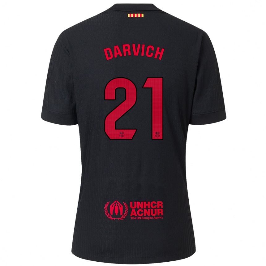 Enfant Football Maillot Noah Darvich #21 Noir Rouge Tenues Extérieur 2024/25