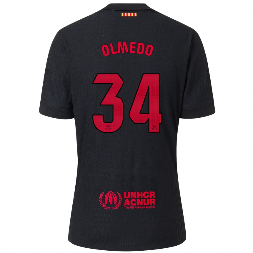 Enfant Football Maillot Alexis Olmedo #34 Noir Rouge Tenues Extérieur 2024/25