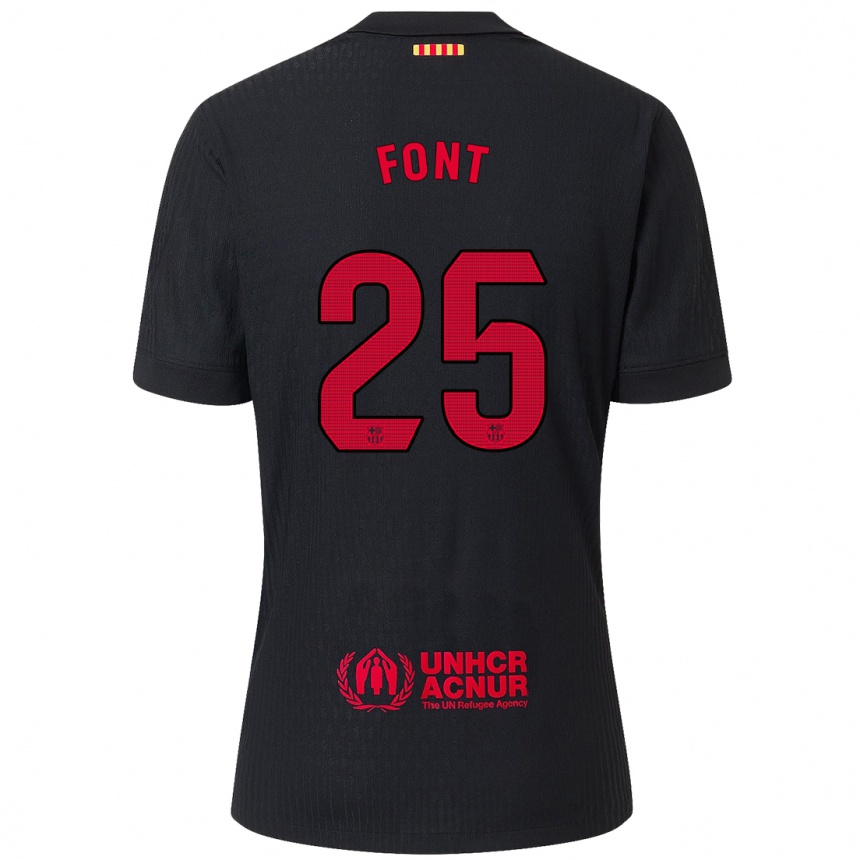 Enfant Football Maillot Gemma Font #25 Noir Rouge Tenues Extérieur 2024/25