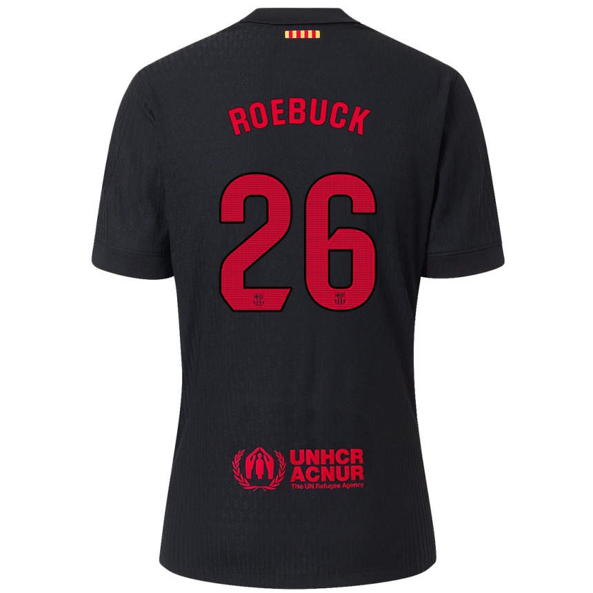 Enfant Football Maillot Ellie Roebuck #26 Noir Rouge Tenues Extérieur 2024/25