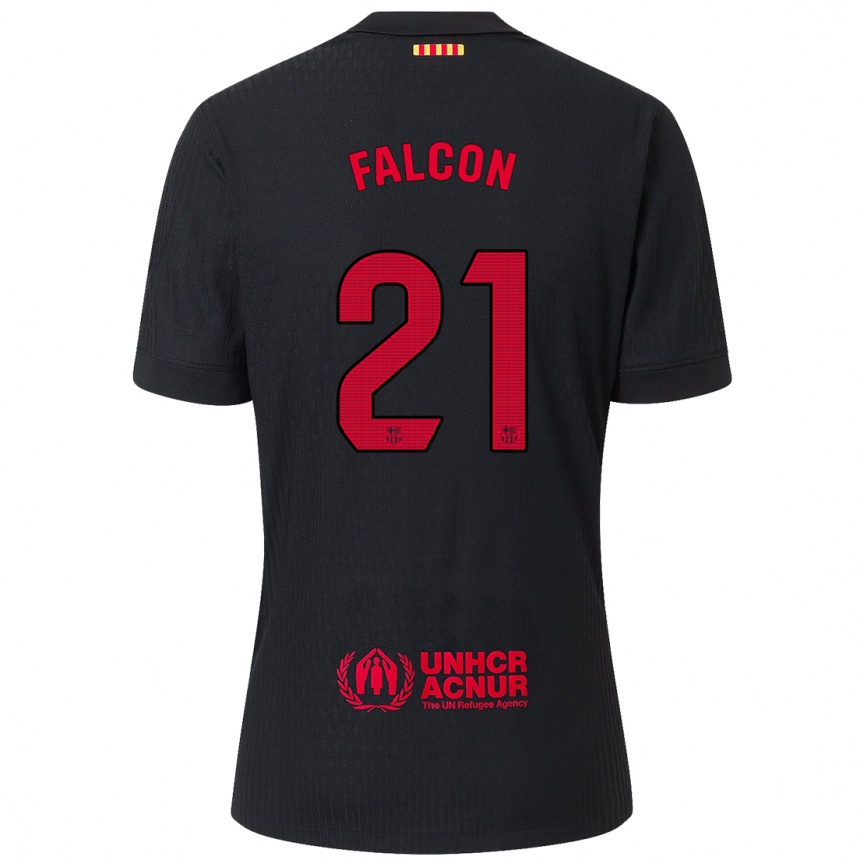 Enfant Football Maillot Andrea Falcon #21 Noir Rouge Tenues Extérieur 2024/25