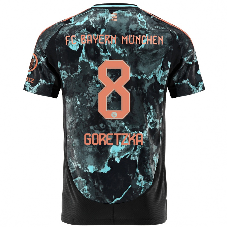 Enfant Football Maillot Leon Goretzka #8 Noir Tenues Extérieur 2024/25