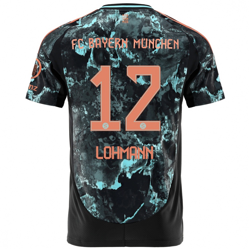 Enfant Football Maillot Sydney Lohmann #12 Noir Tenues Extérieur 2024/25