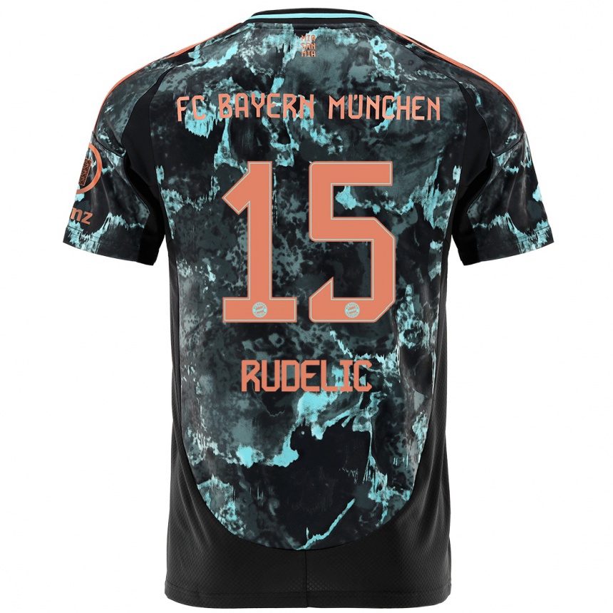 Enfant Football Maillot Ivana Rudelic #15 Noir Tenues Extérieur 2024/25