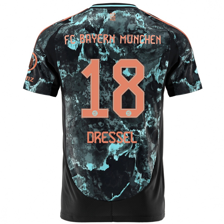 Enfant Football Maillot Timon Dressel #18 Noir Tenues Extérieur 2024/25