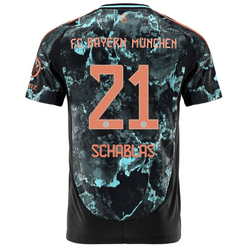 Enfant Football Maillot Matteo Schablas #21 Noir Tenues Extérieur 2024/25