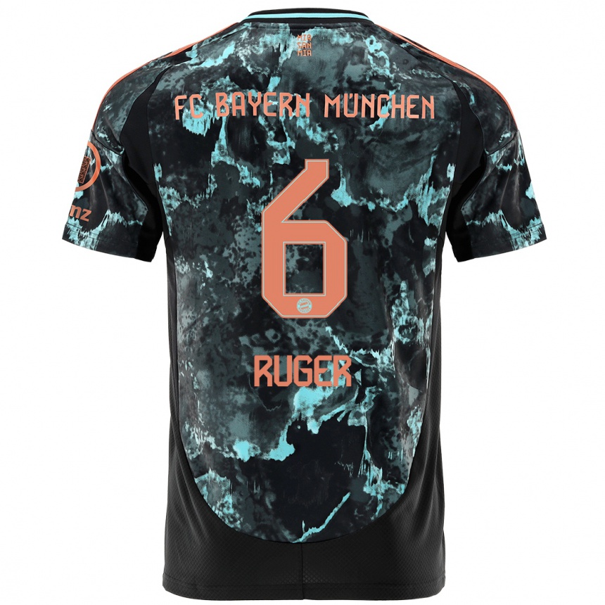 Enfant Football Maillot Kurt Ruger #6 Noir Tenues Extérieur 2024/25