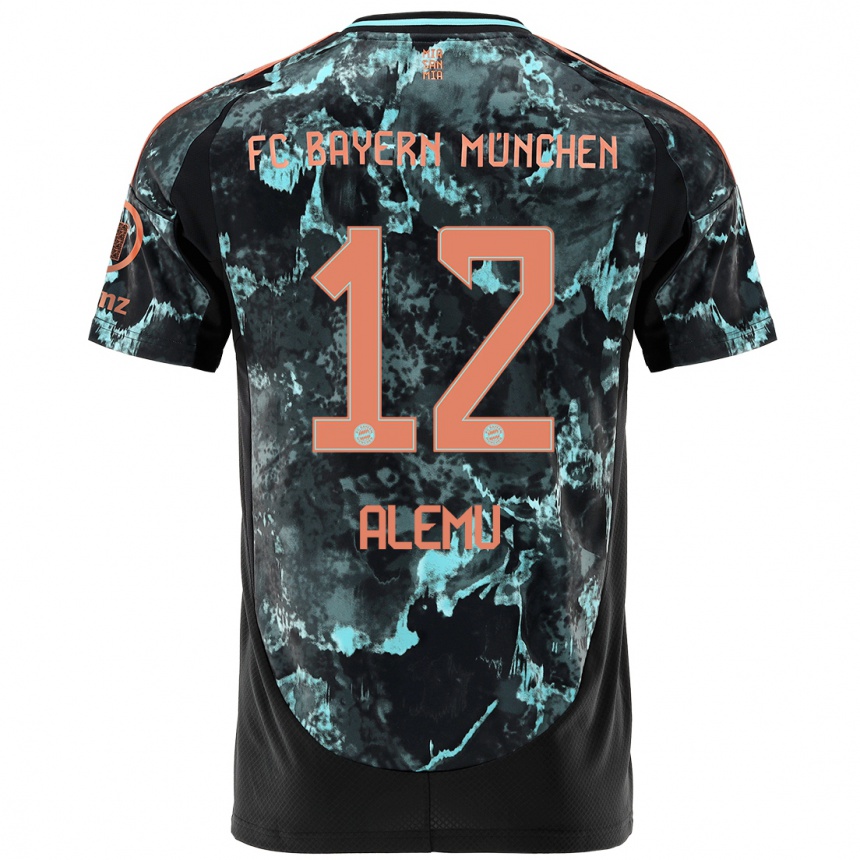 Enfant Football Maillot Liul Alemu #12 Noir Tenues Extérieur 2024/25