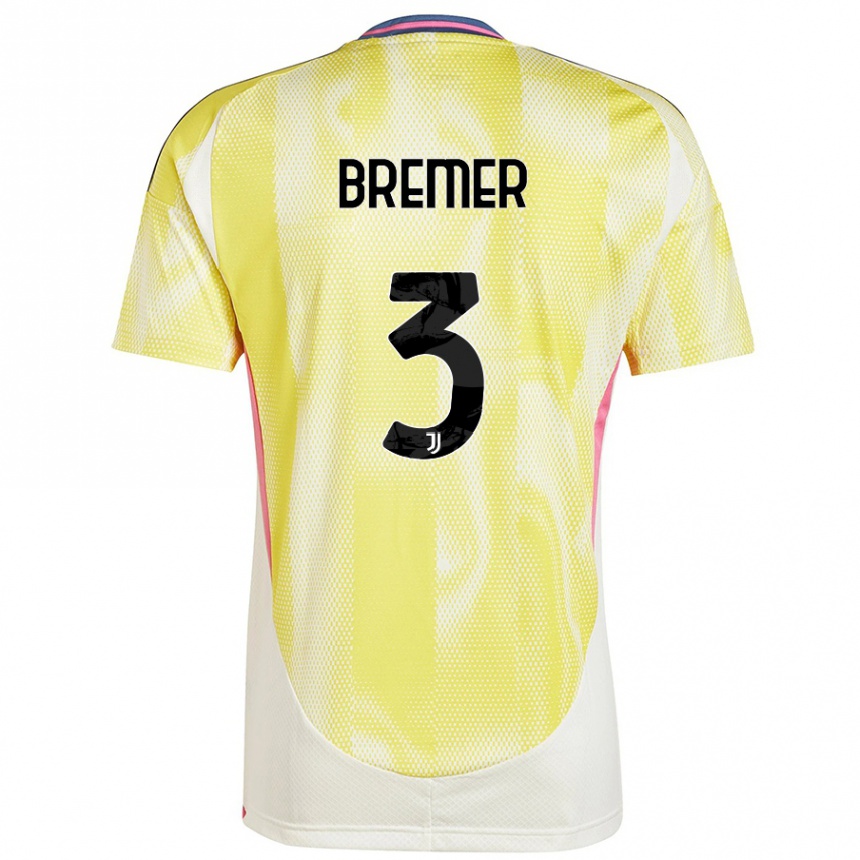 Enfant Football Maillot Bremer #3 Jaune Solaire Tenues Extérieur 2024/25