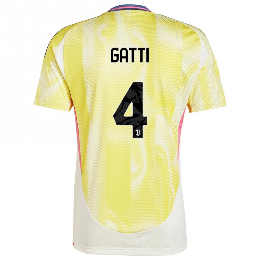 Enfant Football Maillot Federico Gatti #4 Jaune Solaire Tenues Extérieur 2024/25