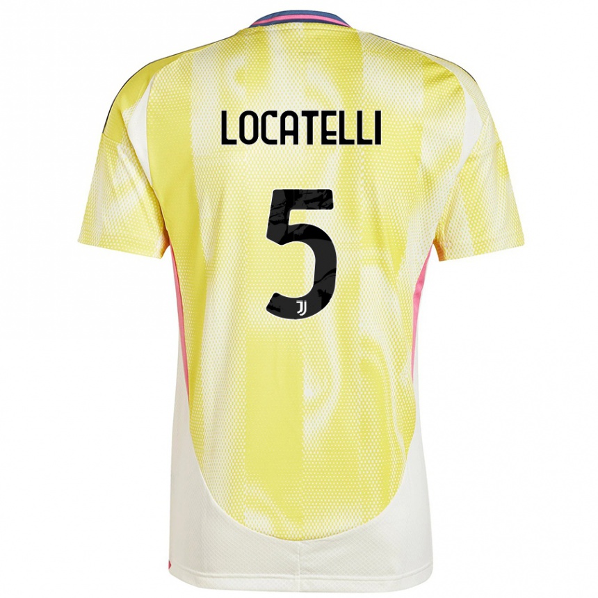 Enfant Football Maillot Manuel Locatelli #5 Jaune Solaire Tenues Extérieur 2024/25