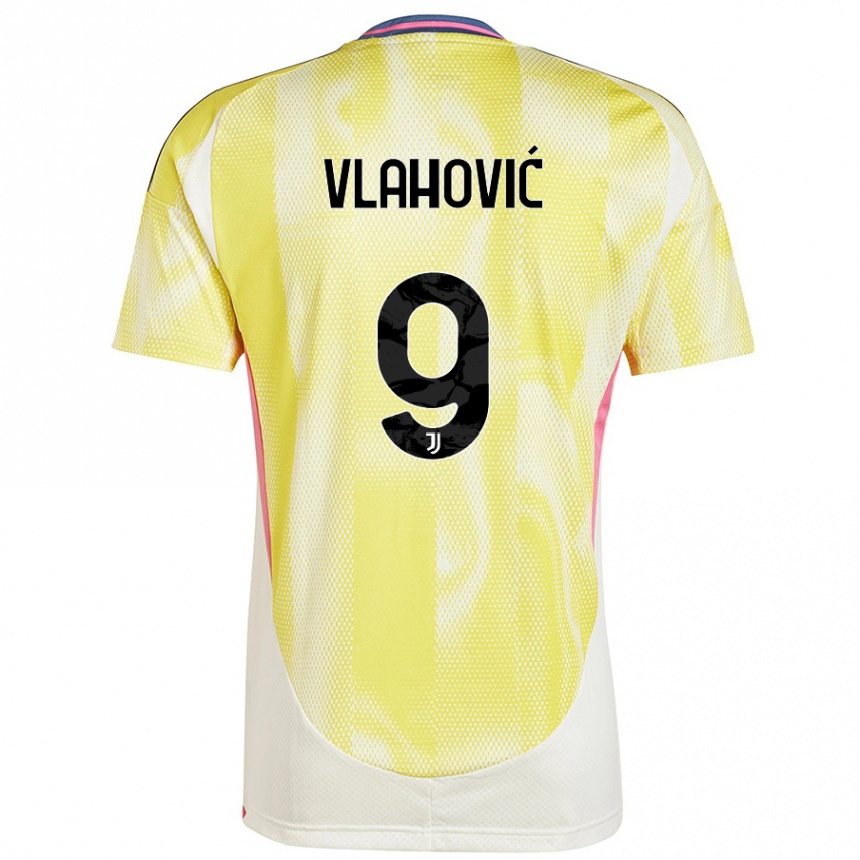 Enfant Football Maillot Dusan Vlahovic #9 Jaune Solaire Tenues Extérieur 2024/25