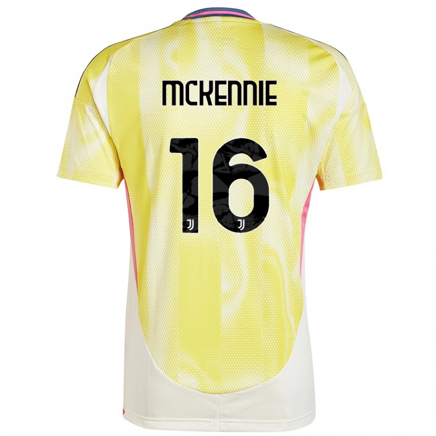 Enfant Football Maillot Weston Mckennie #16 Jaune Solaire Tenues Extérieur 2024/25