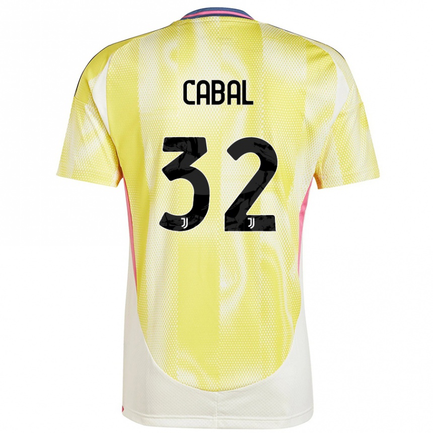 Enfant Football Maillot Juan Cabal #32 Jaune Solaire Tenues Extérieur 2024/25