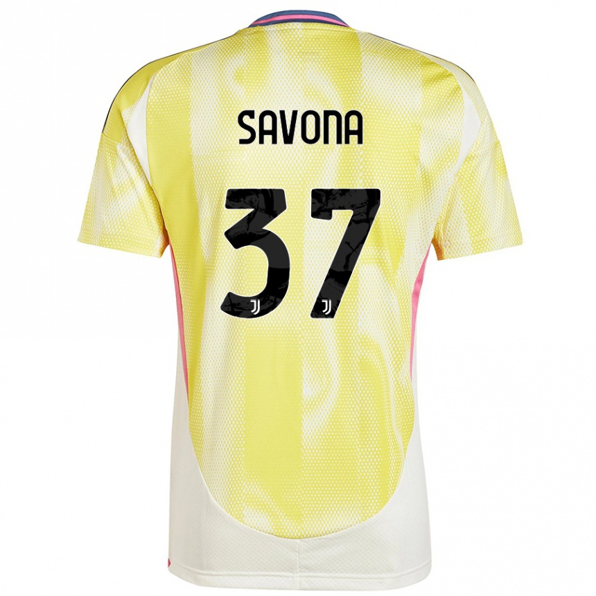 Enfant Football Maillot Nicolo Savona #37 Jaune Solaire Tenues Extérieur 2024/25