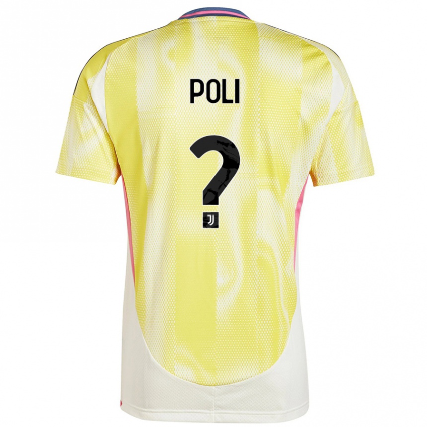 Enfant Football Maillot Fabrizio Poli #0 Jaune Solaire Tenues Extérieur 2024/25