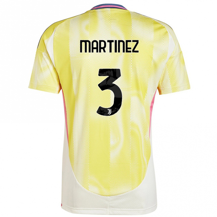 Enfant Football Maillot Bruno Martinez #3 Jaune Solaire Tenues Extérieur 2024/25