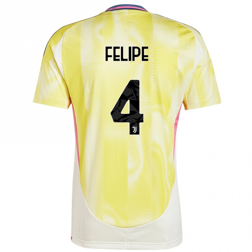 Enfant Football Maillot Pedro Felipe #4 Jaune Solaire Tenues Extérieur 2024/25