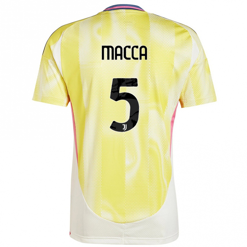 Enfant Football Maillot Federico Macca #5 Jaune Solaire Tenues Extérieur 2024/25