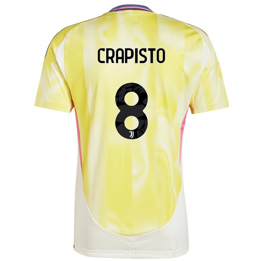 Enfant Football Maillot Francesco Crapisto #8 Jaune Solaire Tenues Extérieur 2024/25