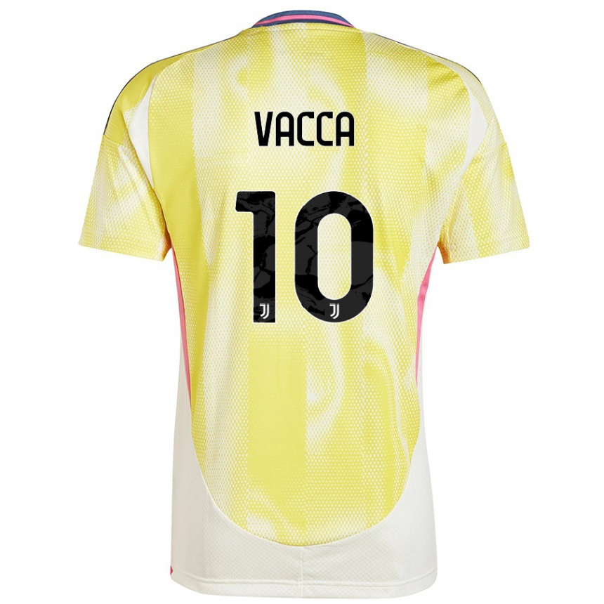 Enfant Football Maillot Alessio Vacca #10 Jaune Solaire Tenues Extérieur 2024/25