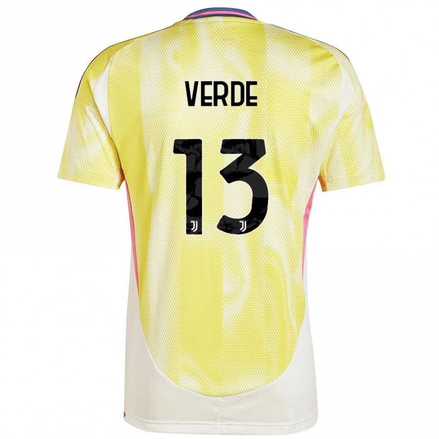 Enfant Football Maillot Francesco Verde #13 Jaune Solaire Tenues Extérieur 2024/25