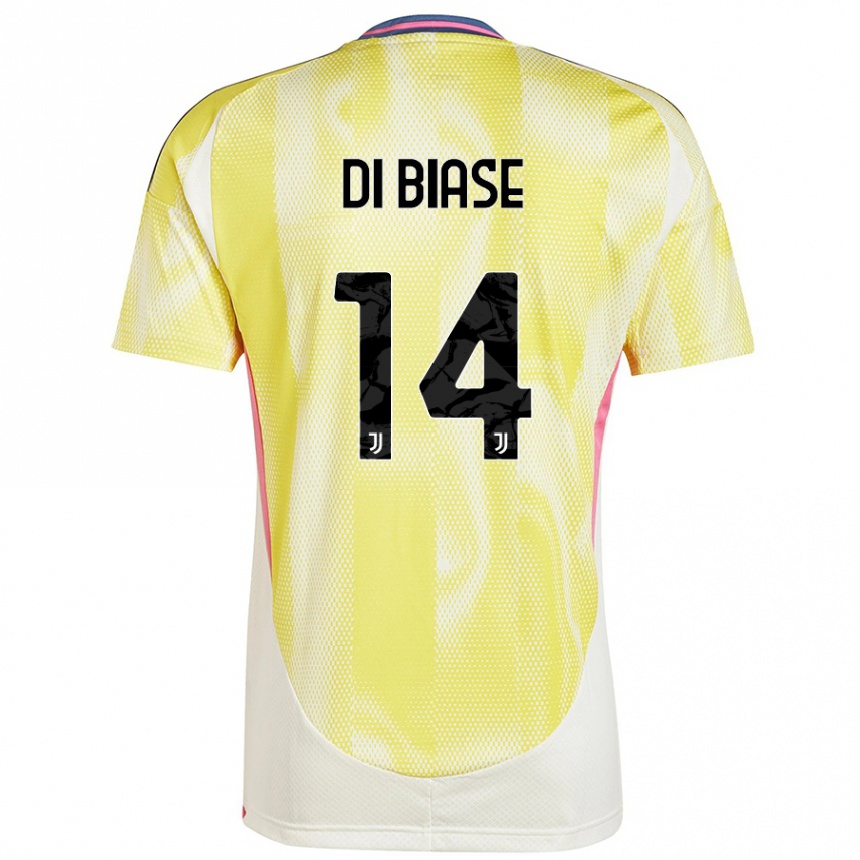 Enfant Football Maillot Gianmarco Di Biase #14 Jaune Solaire Tenues Extérieur 2024/25