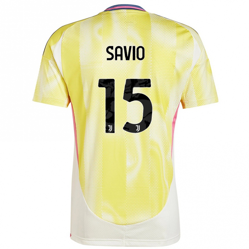 Enfant Football Maillot Federico Savio #15 Jaune Solaire Tenues Extérieur 2024/25