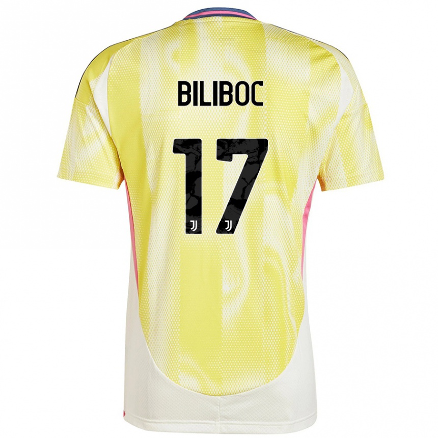 Enfant Football Maillot Lorenzo Biliboc #17 Jaune Solaire Tenues Extérieur 2024/25