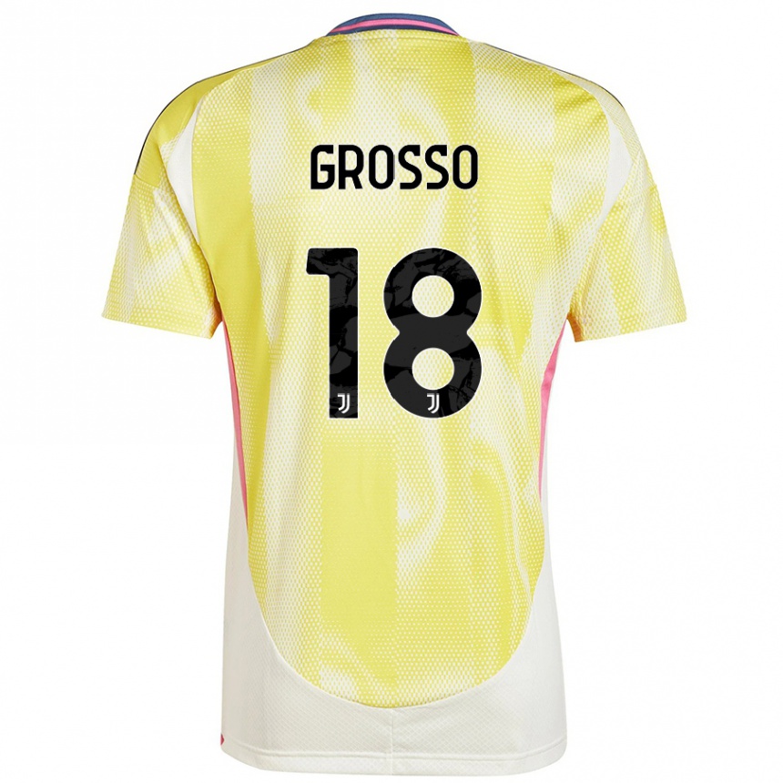 Enfant Football Maillot Filippo Grosso #18 Jaune Solaire Tenues Extérieur 2024/25