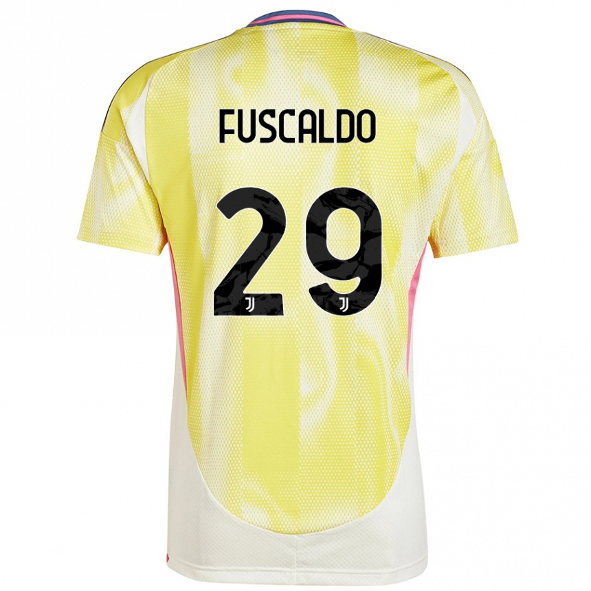 Enfant Football Maillot Matteo Fuscaldo #29 Jaune Solaire Tenues Extérieur 2024/25