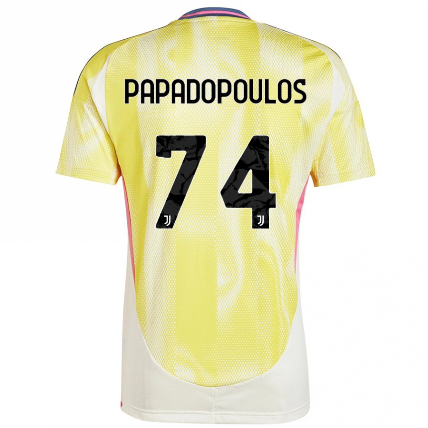 Enfant Football Maillot Christos Papadopoulos #74 Jaune Solaire Tenues Extérieur 2024/25