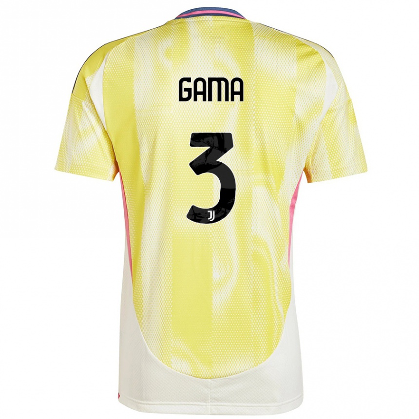 Enfant Football Maillot Sara Gama #3 Jaune Solaire Tenues Extérieur 2024/25