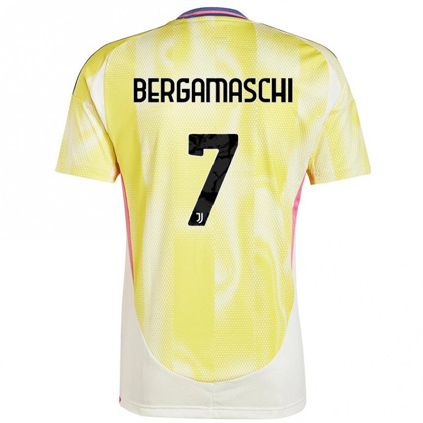 Enfant Football Maillot Valentina Bergamaschi #7 Jaune Solaire Tenues Extérieur 2024/25