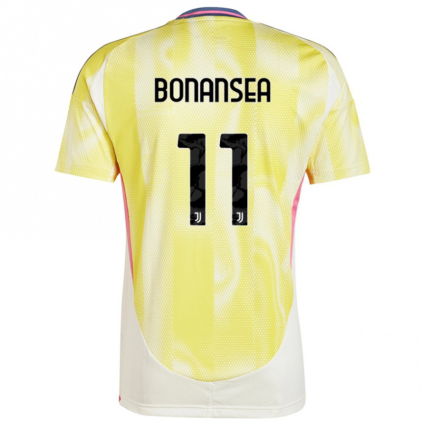 Enfant Football Maillot Barbara Bonansea #11 Jaune Solaire Tenues Extérieur 2024/25