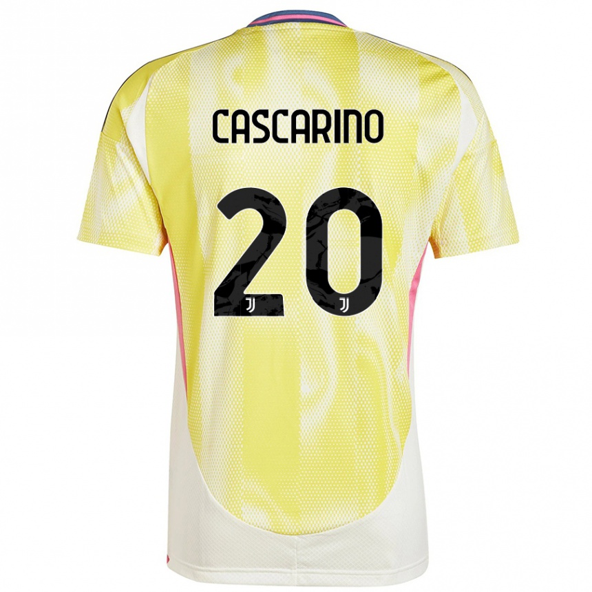 Enfant Football Maillot Estelle Cascarino #20 Jaune Solaire Tenues Extérieur 2024/25