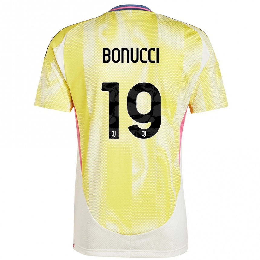 Enfant Football Maillot Leonardo Bonucci #19 Jaune Solaire Tenues Extérieur 2024/25