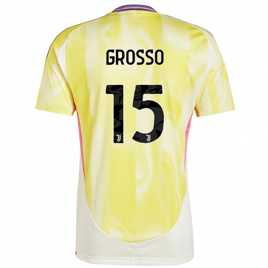 Enfant Football Maillot Julia Grosso #15 Jaune Solaire Tenues Extérieur 2024/25