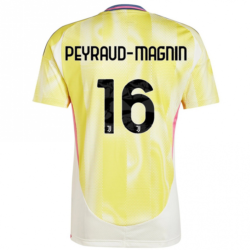 Enfant Football Maillot Pauline Peyraud-Magnin #16 Jaune Solaire Tenues Extérieur 2024/25