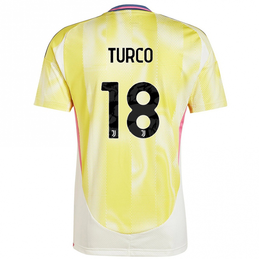 Enfant Football Maillot Nicolo Turco #18 Jaune Solaire Tenues Extérieur 2024/25