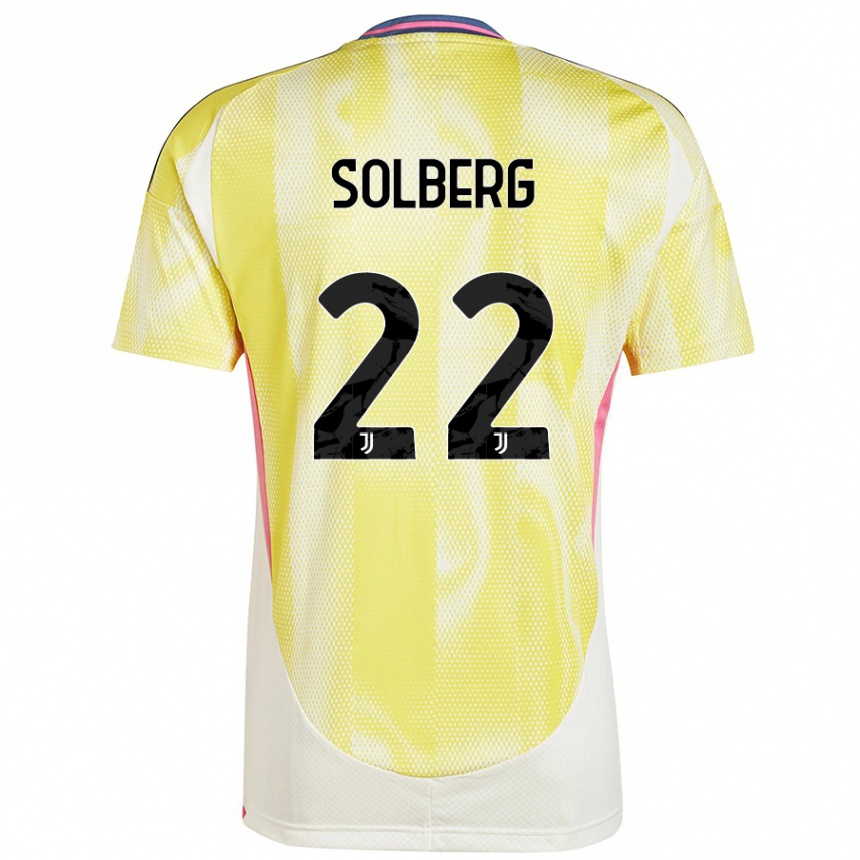 Enfant Football Maillot Elias Solberg #22 Jaune Solaire Tenues Extérieur 2024/25