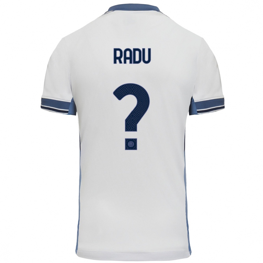 Enfant Football Maillot Andrei Radu #0 Blanc Gris Tenues Extérieur 2024/25