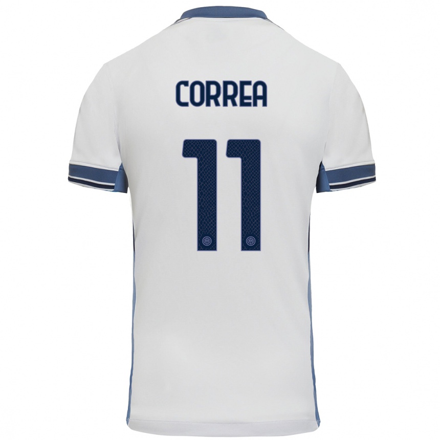 Enfant Football Maillot Joaquin Correa #11 Blanc Gris Tenues Extérieur 2024/25