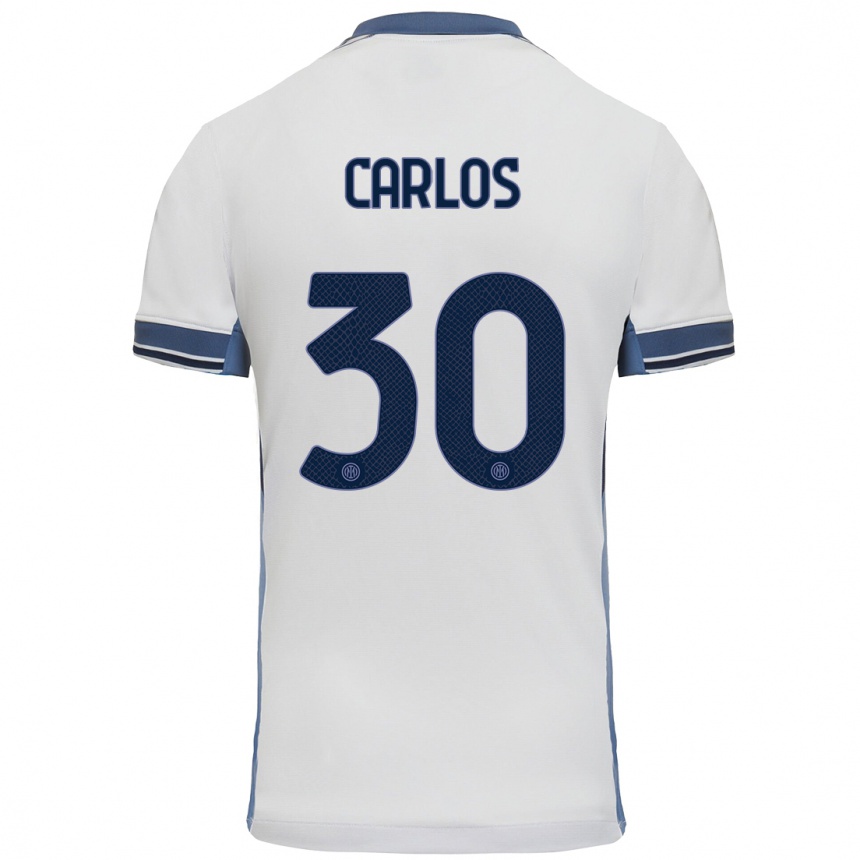 Enfant Football Maillot Carlos Augusto #30 Blanc Gris Tenues Extérieur 2024/25