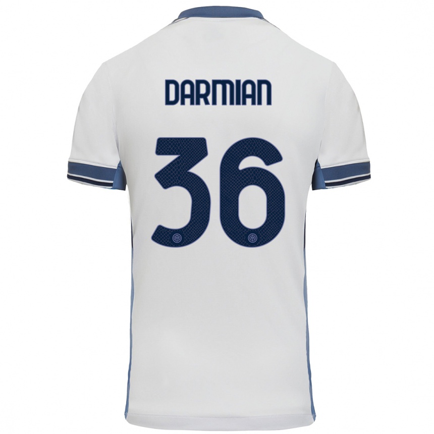 Enfant Football Maillot Matteo Darmian #36 Blanc Gris Tenues Extérieur 2024/25