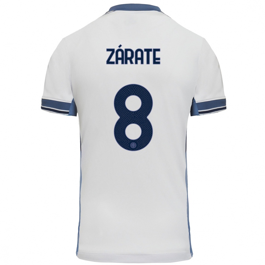 Enfant Football Maillot Dilan Zárate #8 Blanc Gris Tenues Extérieur 2024/25