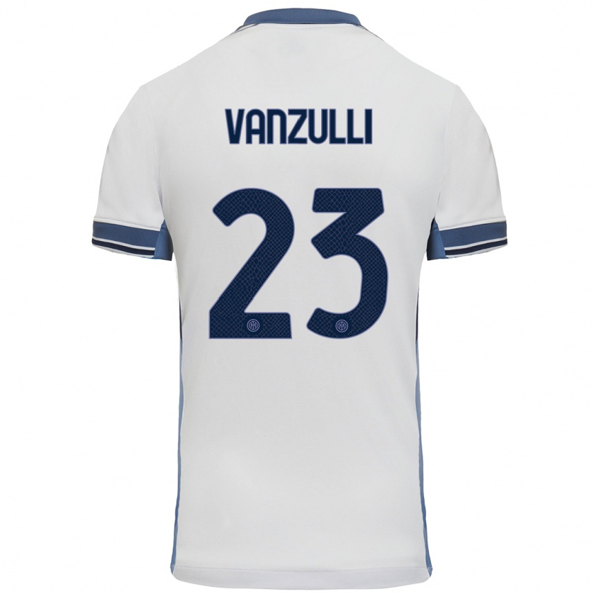 Enfant Football Maillot Marco Vanzulli #23 Blanc Gris Tenues Extérieur 2024/25